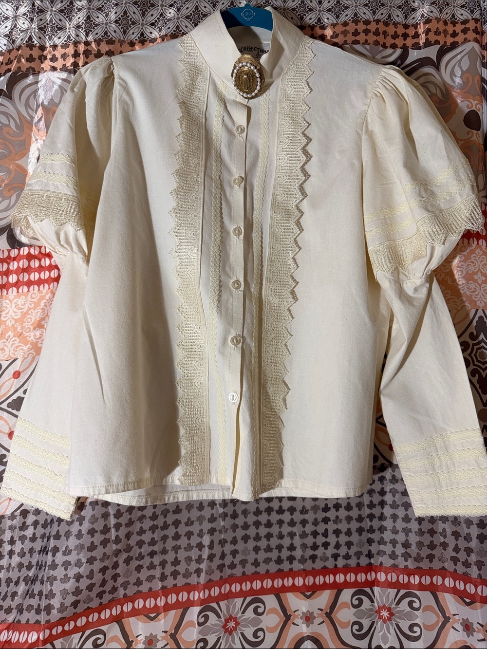 Vintage Edwardian/Victorian Lace Blouse Mutton Leg Sleeves - RECOLLECTIONS brand